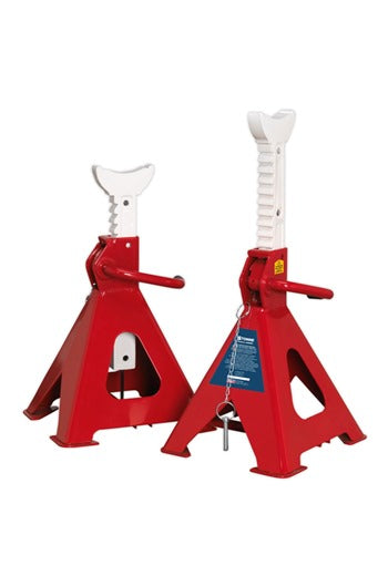 Sealey AAS5000 Auto Rise Ratchet Axle Stands (Pair) 5tonne Capacity per stand