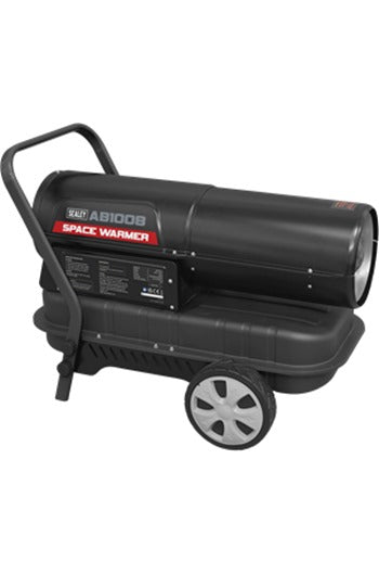 Sealey AB1008 Space Warmer Kerosene/Diesel Heater 100,000Btu/hr with Wheels