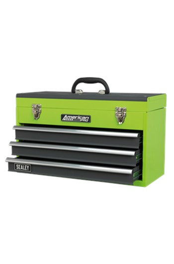 Sealey AP9243BBHV Tool Chest 3 Drawer Portable with Ball-Bearing Slides - Green/Grey