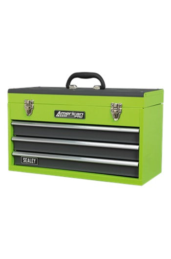 Sealey AP9243BBHV Tool Chest 3 Drawer Portable with Ball-Bearing Slides - Green/Grey