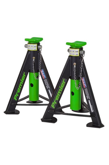 Sealey AS6G Green Axle Stands (Pair) 6tonne Capacity per stand