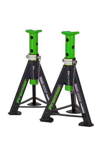 Sealey AS6G Green Axle Stands (Pair) 6tonne Capacity per stand