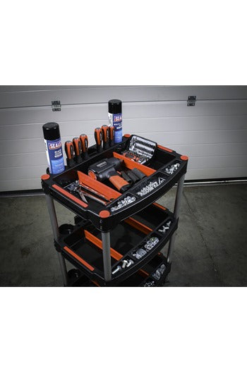 Sealey CX313 Workshop Trolley 3-Level Composite with Parts Storage