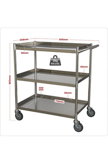 Sealey CX410SS Workshop Trolley 3-Level Stainless Steel