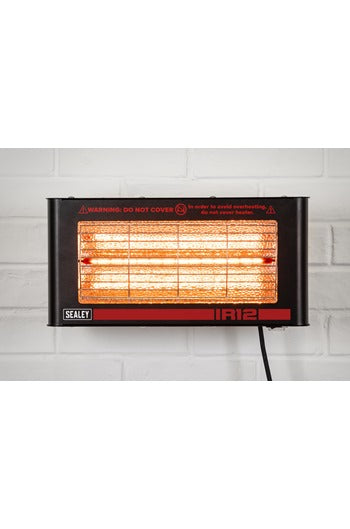 Sealey IR12 Infrared Quartz Heater Wall Mounting 1.2W/230V