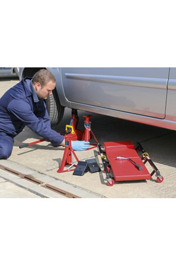 Sealey JKIT01 5pc Lifting Kit 2tonne (Inc. Jack, Axle Stands, Creeper, Chocks & Wrench)
