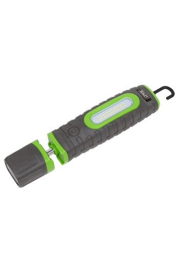 Sealey LED3606G Rechargeable 360° Inspection Lamp 15W & 3W SMD LED Green 2 x Lithium-ion