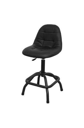 Sealey SCR01B Pneumatic Workshop Stool with Adjustable Height Swivel Seat & Back Rest