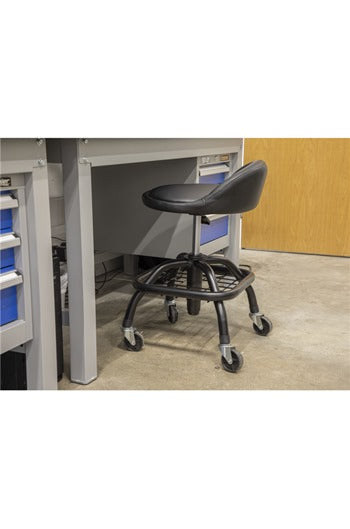 Sealey SCR02B Pneumatic Creeper Stool with Adjustable Height Swivel Seat & Back Rest