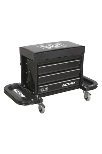 Sealey SCR18B Mechanic's Utility Seat & Toolbox - Black
