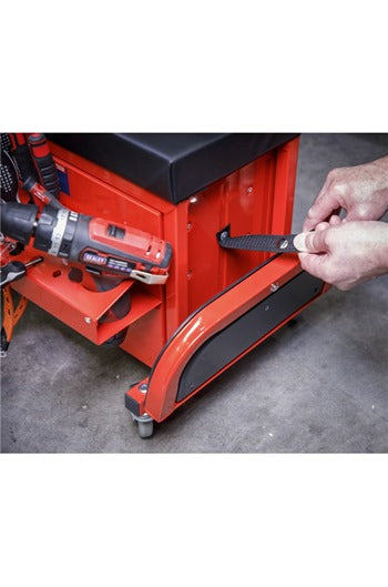 Sealey SCR18R Mechanic's Utility Seat & Toolbox - Red