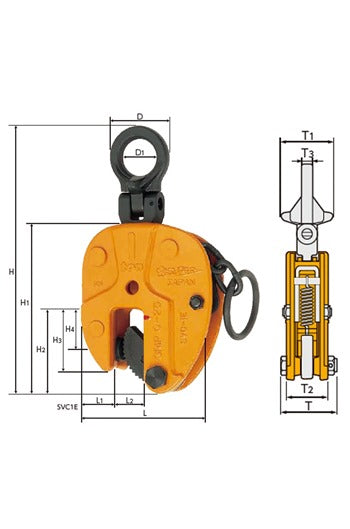 Tiger SVC-E Vertical Lifting Clamp 0.3tonne to 2tonne