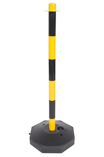 Yellow & Black Plastic Chain Post Set (x6) with 15mtrs of Chain