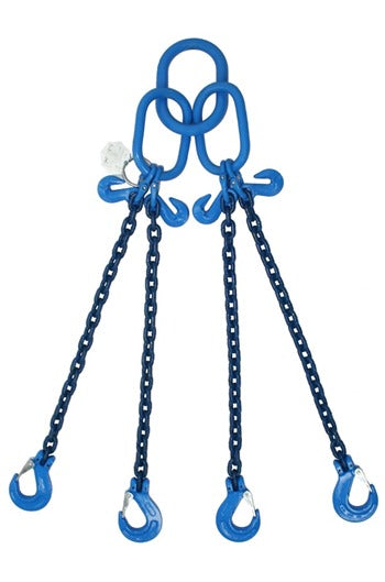 Yoke 5.3tonne G100 4-Leg Chainsling c/w Sling Hooks & Grab Hooks