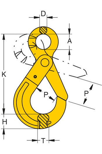Yoke 8-025 G80 Eye Self Locking Hook