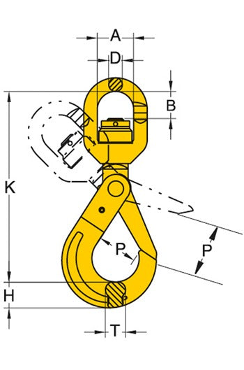 Yoke 8-027N G80 Swivel Self Locking Hook with Ball-Bearing