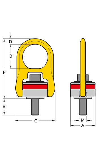 Yoke Swivel Hoist Ring Type 203 Metric Thread